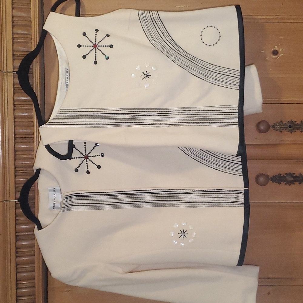Didier Parakian wool cashmere embellished jacket set